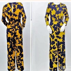 H&M YELLOW/BLACK PATTERNED JUMPSUIT